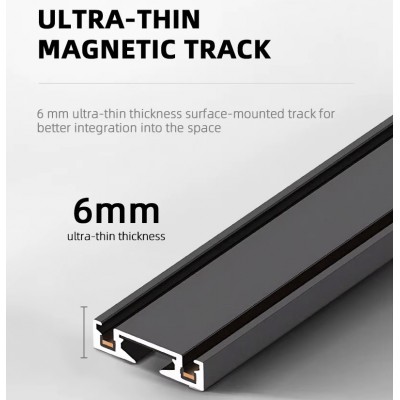 Μαγνητική Ράγα Οροφής 48V Slim Μαύρη 2m Inlight TR008